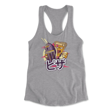 Pizza Kong Womens Racerback Tank in Heather Grey color